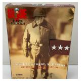 Two Vintage GI Joe Classic Collection 12" Action Figures Including General Patton (Spots On Jacket Stuck To Plastic) & Dwight Eisenhower (NIB)