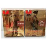 Two Vintage GI Joe Classic Collection 12" Action Figures Including General Patton (Spots On Jacket Stuck To Plastic) & Dwight Eisenhower (NIB)