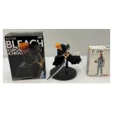 Misc. Collectible Anime Figurines Including BLEACH Kurosaki Ichigo & More (One New In Box)