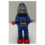 Vintage Tin Litho Wind Up Planet Robot (Works) Walks And Sparks