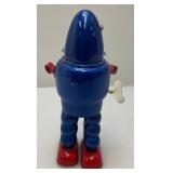 Vintage Tin Litho Wind Up Planet Robot (Works) Walks And Sparks