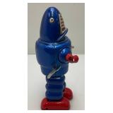 Vintage Tin Litho Wind Up Planet Robot (Works) Walks And Sparks