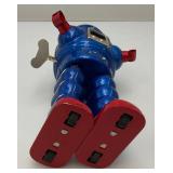 Vintage Tin Litho Wind Up Planet Robot (Works) Walks And Sparks