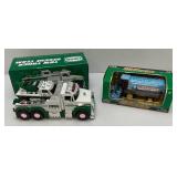 Miniature Die-Cast Collectible Trucks Including HESS Tow Truck Rescue Team Electronic Sounds And Lights & Farm Series Combine (Both New In Box)