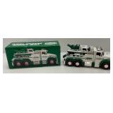 Miniature Die-Cast Collectible Trucks Including HESS Tow Truck Rescue Team Electronic Sounds And Lights & Farm Series Combine (Both New In Box)