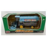 Miniature Die-Cast Collectible Trucks Including HESS Tow Truck Rescue Team Electronic Sounds And Lights & Farm Series Combine (Both New In Box)