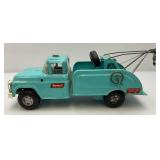 1960 Buddy L Pressed Steel Blue Wrecker Tow Truck (Missing Plastic Red Top Light)