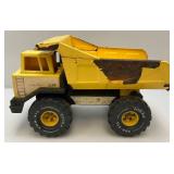 Vintage Pressed Steel Tonka Dump Truck And Hubley Cast Metal Miniature Trucks
