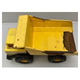 Vintage Pressed Steel Tonka Dump Truck And Hubley Cast Metal Miniature Trucks