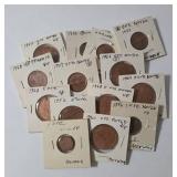 13  Bronze or Copper Norwegian Coins