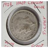 1928 Silver Half Crown Coin - King George V