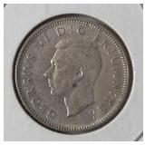 1942 One Shilling - Silver Coin and 1960 Six Pence - Silver Coin