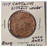 1957 Bronze Centavos Estados Unido - Rare