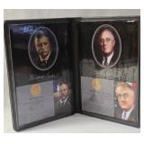 US Commemorative Gallery in leather holder Mint Proof Set.  Theodore and Franklin Roosevelt