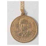Theodore Roosevelt Coin Copper Pendant