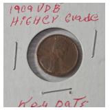 1909 VDB Higher Grade.  Key Date - Very Nice