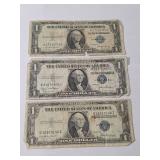 1935- D   1 Dollar Silver Certificate Blue Note,  1935 -E   1 Dollar Silver Certificate Blue Note,  1935 -F   1 Dollar  Silver Certificate Blue Note