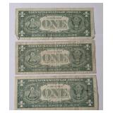 1957    1 Dollar Silver Certificate Blue Note,  1957-A    1 Dollar Silver Certificate Blue Note,  1957 - B   1 Dollar Silver Certificate Blue Note
