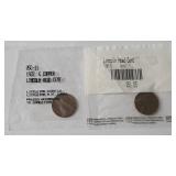 1941-S Unc Copper Lincoln Head Penny Unc,  1937-G Copper Lincoln Head Penny Unc.