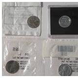 4    1943 Unc Steel Wheat Pennies