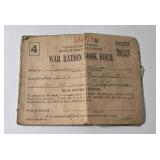 War Ration Book #4 with stamps and War Ration Book #3 with stamps