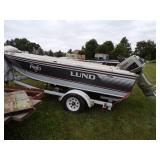 1988 Lund 1700 Pro-V Boat with Trailer Sold for parts no registration available