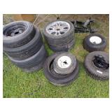 Rim with Tires -Pile of 10