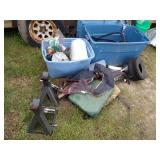 Jack Stands, 2 Blue Totes