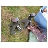 Jack Stands, 2 Blue Totes