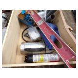 Box of Misc Stuff- level, Bobcat Filter