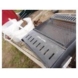 2 White Buckets with content, Ladder, String trimmer