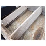 2 White Buckets with content, Ladder, String trimmer