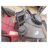 2 White Buckets with content, Ladder, String trimmer