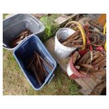 2 Totes, 2 Buckets of Air Chisel Bits, Assortment Air Chisel