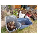 2 Totes, 2 Buckets of Air Chisel Bits, Assortment Air Chisel