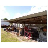 Approximately 40 + Feet of Poly Fence and Steel Roof