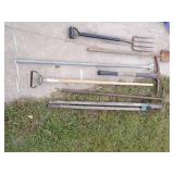 Potato Fork, post hole digger, pick ax