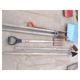 2 Hoes, Potato Fork, Pole Hole Digger, Snow Shovel