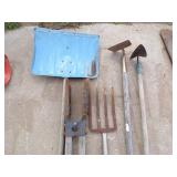 2 Hoes, Potato Fork, Pole Hole Digger, Snow Shovel