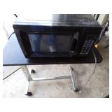 Microwave and Rolling Cart