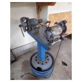 Grinder and Vise on Heavy Duty Stand