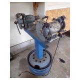 Grinder and Vise on Heavy Duty Stand