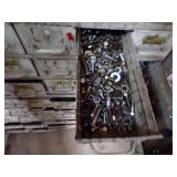 By Wall 2nd Down- white medal bolt Bin with content -18 drawers