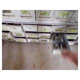 By Wall 4th Down/ Bottom- white medal bolt Bin with content -18 drawers