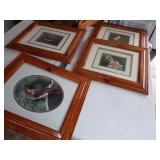 4 Bird Prints in Frames