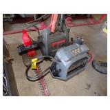 2- 12v Jumper Packs, hedge trimmer, pump