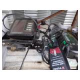 Angle grinder, 2 Battery Charger, Socket