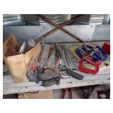 6 Hacksaws, 6 C-Clamps, Box of Stuff