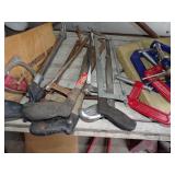 6 Hacksaws, 6 C-Clamps, Box of Stuff