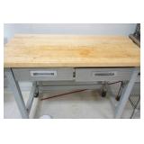 Commercial 2-Drawer Kitchen Cart with Butcher Block Top Commercial 2-Drawer Kitchen Cart with Butcher Block Top